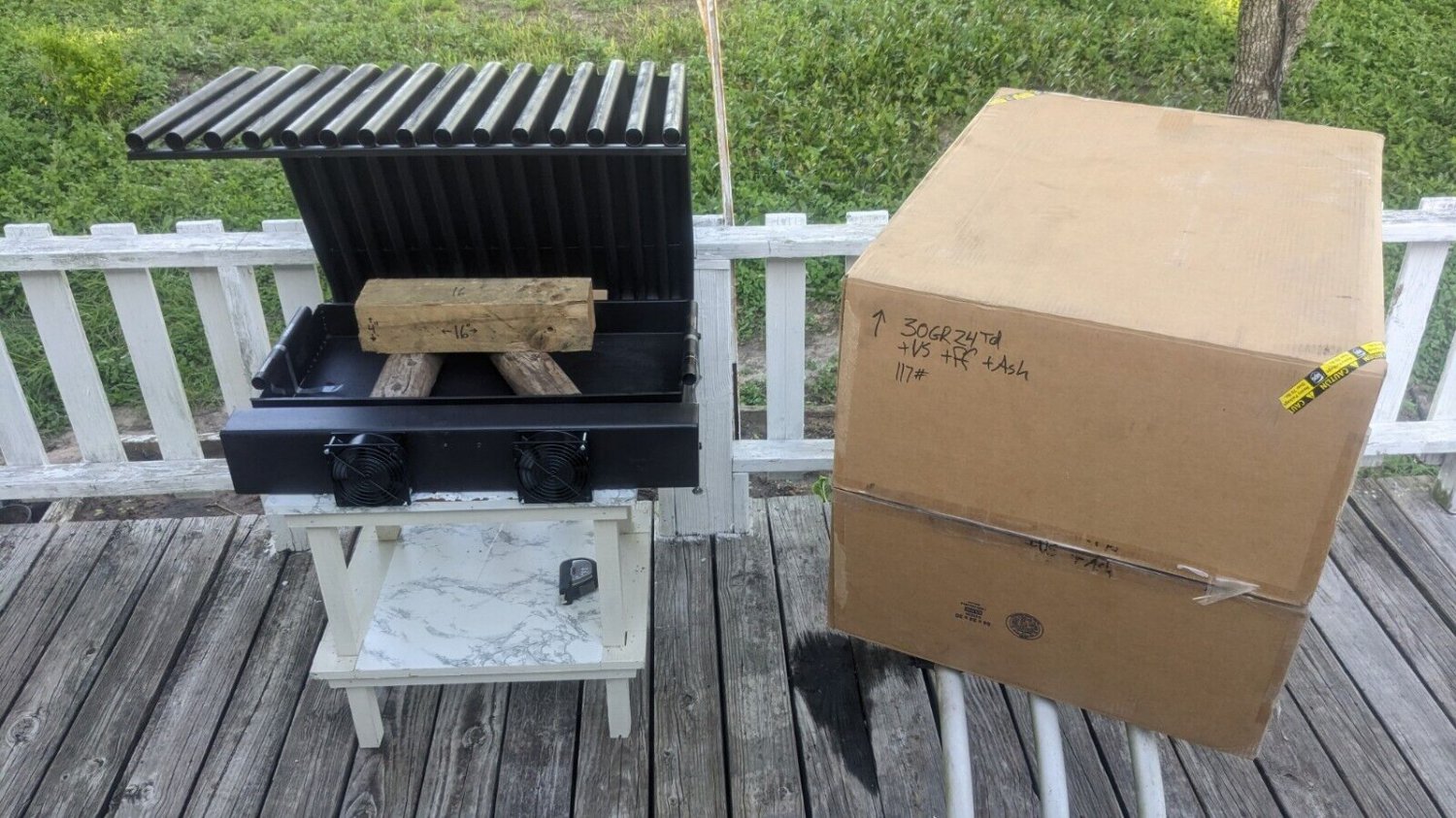 Fireplace Grate 30w 24t 24d Tube Blower Heat Exchanger  More Heat Less Firewood