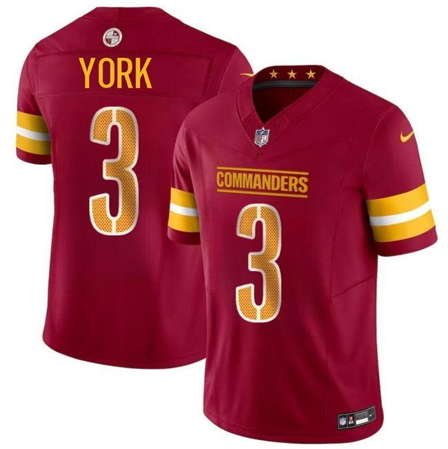 All Size Washington Commanders Cade York Burgundy 2024 F.U.S.E. Vapor Limited Jersey