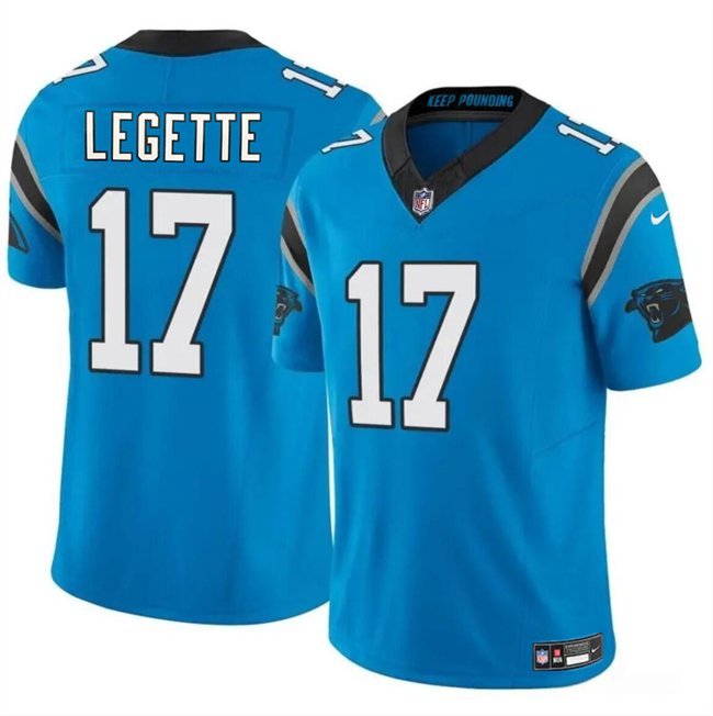 Men's Carolina Panthers Xavier Legette Blue 2024 F.U.S.E. Vapor Football Jersey