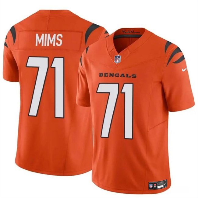 Men's Cincinnati Bengals Amarius Mims Orange 2024 F.U.S.E. Vapor Football Jersey
