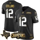 Men's Texans Nico Collins Black Gold 2024 F.U.S.E. AFC South Champions Patch Jersey