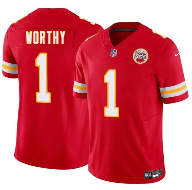 Men's Kansas City Chiefs Xavier Worthy Red 2024 F.U.S.E. Vapor Untouchable Jersey