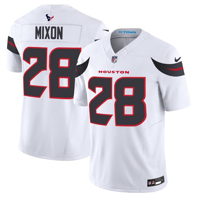 Men's Houston Texans Joe Mixon White 2024 Vapor F.U.S.E. Limited Football Stitched Jersey