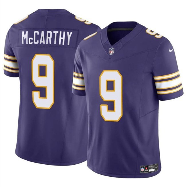 Men's Minnesota Vikings J.J. McCarthy Purple 2024 F.U.S.E. Throwback Limited Football Jersey