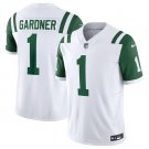 Any Size New York Jets Sauce Gardner White Classic 2024 F.U.S.E. Limited Football Jersey