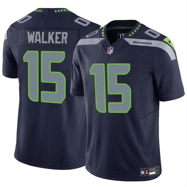 Men's Seattle Seahawks P.J. Walker Navy 2024 F.U.S.E Vapor Limited Football Stitched Jersey