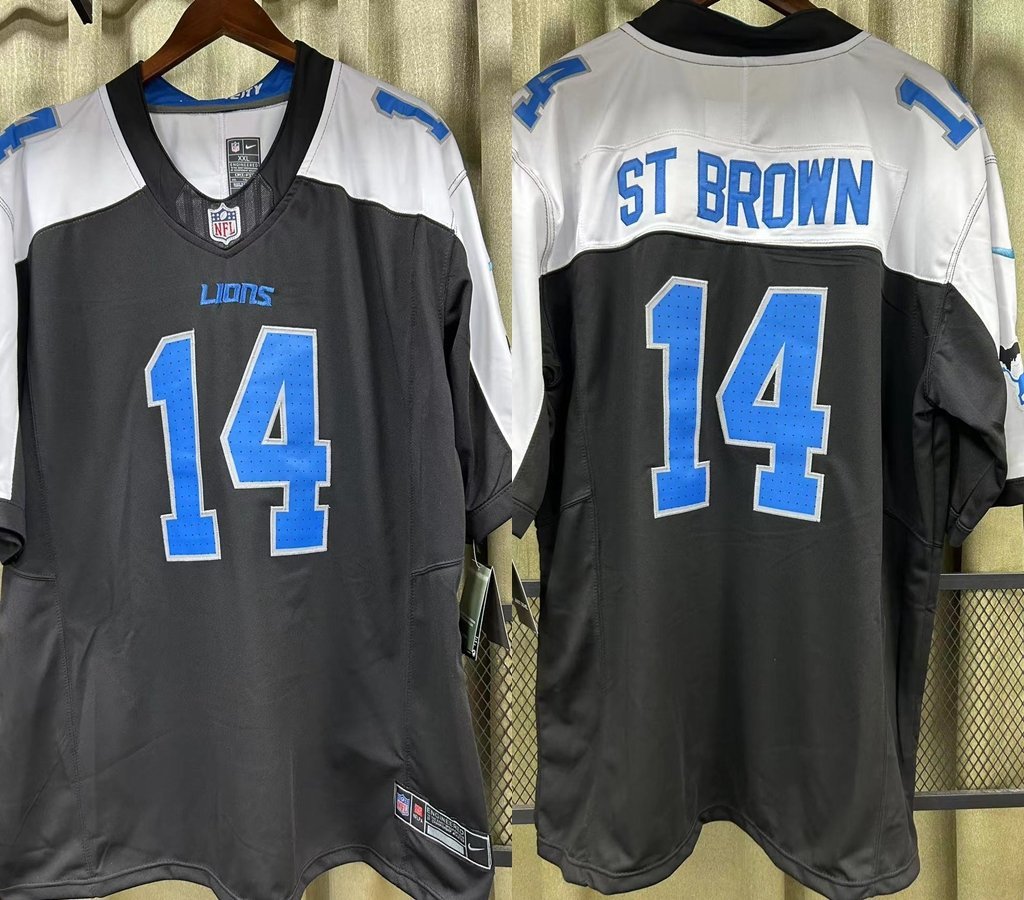 Mens Detroit Lions Amon-Ra St. Brown Vapor 2024 F.U.S.E. Limited Jersey Black White