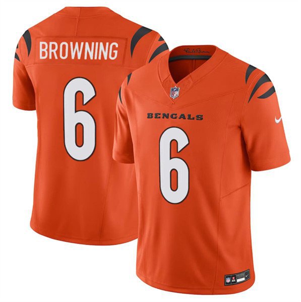 Men's Cincinnati Bengals Jake Browning Orange 2023 F.U.S.E. Vapor Untouchable Limited Jersey