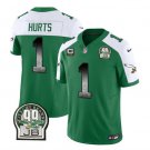 Men's Eagles Jalen Hurts Green 2023 F.U.S.E. Throwback Jersey