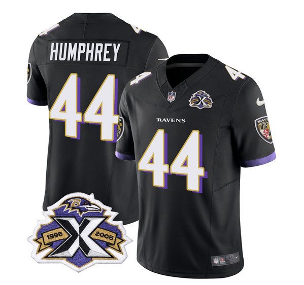 Men's Ravens Marlon Humphrey Black 2023 F.U.S.E With Patch Football Jersey