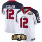 Men's Texans Nico Collins White Navy 2023 F.U.S.E. AFC South Champions Patch Jersey