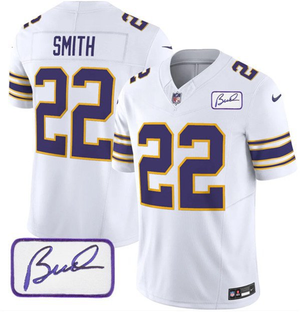 Men's Minnesota Vikings Harrison Smith White 2023 F.U.S.E. Bud Grant Patch Limited Jersey
