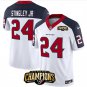 Men's Texans Derek Stingley Jr. White Navy 2023 F.U.S.E. AFC South Champions Patch Jersey