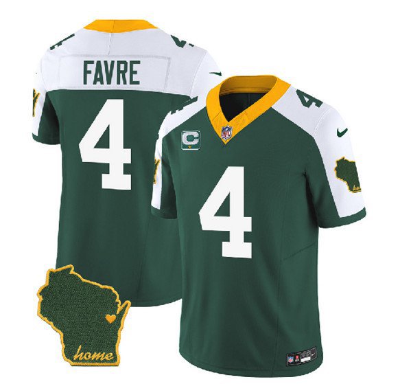 Men's Green Bay Packers Brett Favre Green 2023 F.U.S.E. Home Patch Vapor Jersey