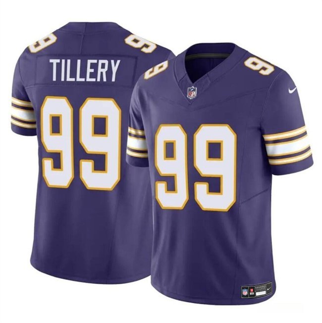 Men's Minnesota Vikings Jerry Tillery Purple 2023 F.U.S.E. Throwback Football Jersey