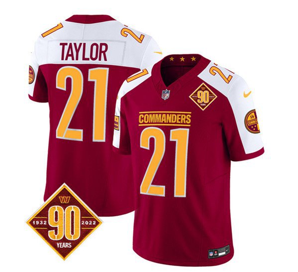 Men's Commanders Sean Taylor Burgundy White 2023 F.U.S.E. 90th Anniversary Football Jersey