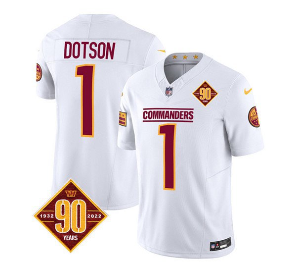 Men's Commanders Jahan Dotson White 2023 F.U.S.E. 90th Anniversary Vapor Jersey