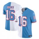 Men's Titans Treylon Burks 2023 FUSE White Blue Split Football Jersey