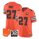 Men's Cleveland Browns Kareem Hunt 2023 F.U.S.E. With Jim Brown Jersey Orange