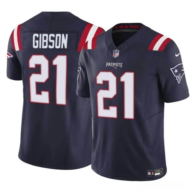 Men's New England Patriots Antonio Gibson Navy 2023 F.U.S.E. Vapor Limited Football Jersey