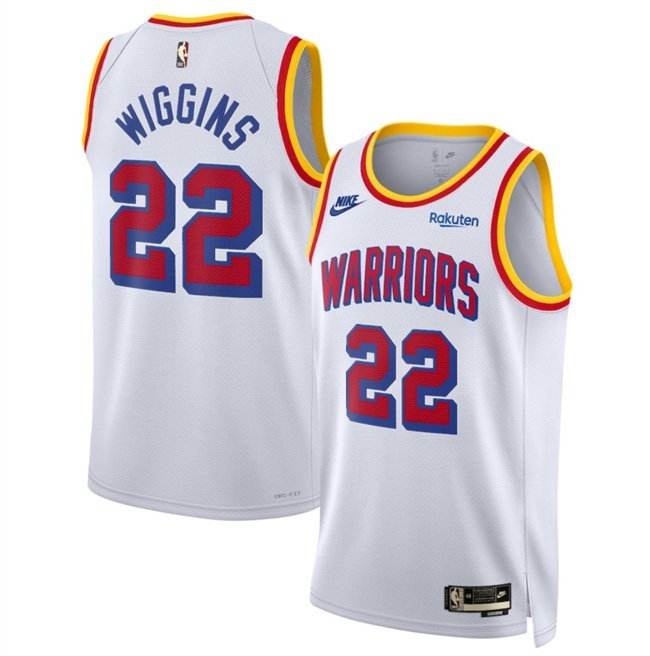 Men's Golden State Warriors #22 Andrew Wiggins White 2025 Classic Edition Stitched Jersey