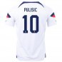 Men & Youth 2022-23 Qatar World Cup United States Christian Pulisic Home White Jersey