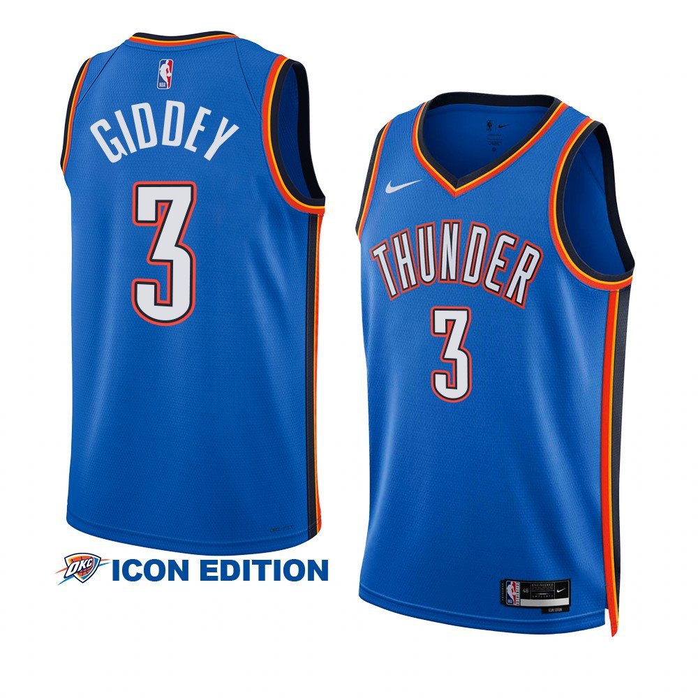Men & Youth #3 Josh Giddey Oklahoma City Thunder Icon Edition Blue Jersey