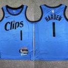 Mens Youth Los Angeles Clippers #1 James Harden 2024-25 City Edition Jersey Blue