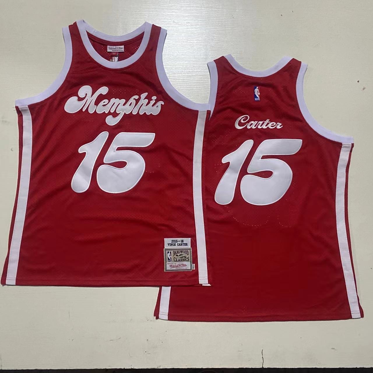 Men's Mitchell & Ness Memphis Grizzlies Vince Carter AU Basketball Jersey Red