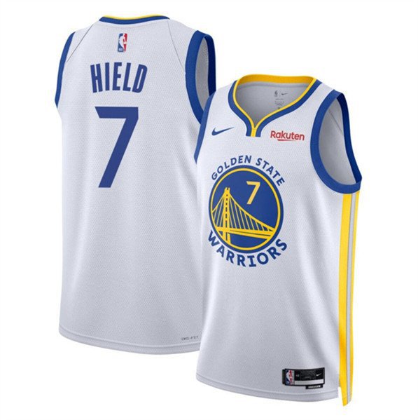 Men's Golden State Warriors Buddy Hield White Association Edition Swingman Stitched Jersey