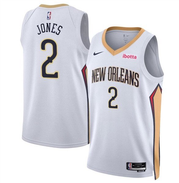 Men's New Orleans Pelicans Herbert Jones White 2024 Association Edition Stitched Jersey