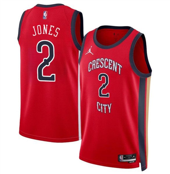 Men's New Orleans Pelicans Herbert Jones Red 2024 Statement Edition Stitched Basketball Jersey