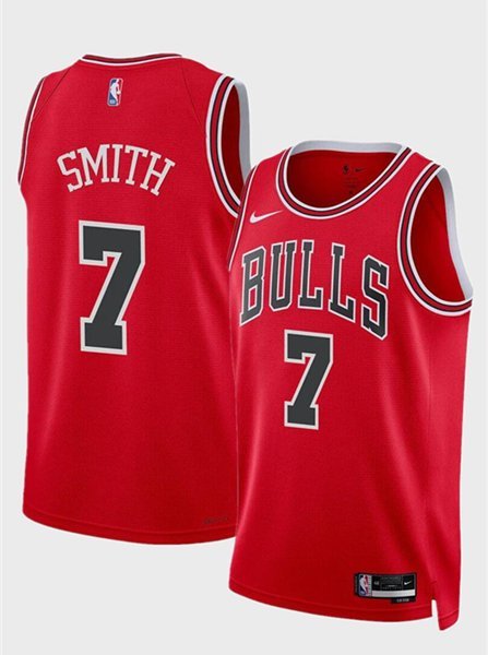 Men's Chicago Bulls Jalen Smith Red 2024 Icon Edition Stitched Basketball Jersey