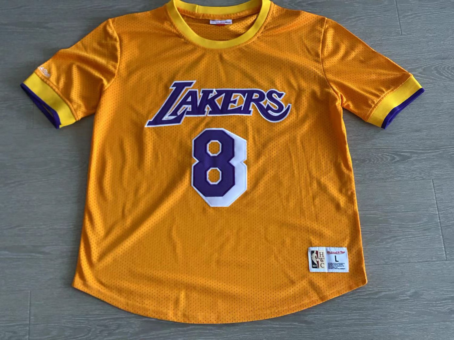 Men's Los Angeles Lakers Kobe Bryant Mitchell & Ness Basketball Short Sleeve Gold AU