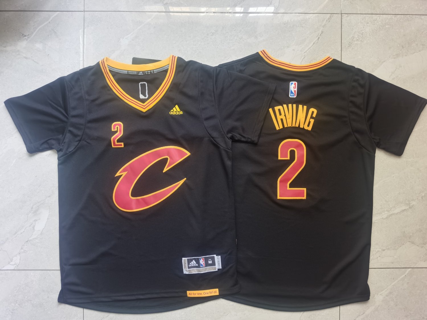Men's Cavaliers Kyrie Irving Retro Basketball Stitched Short sleeve Black