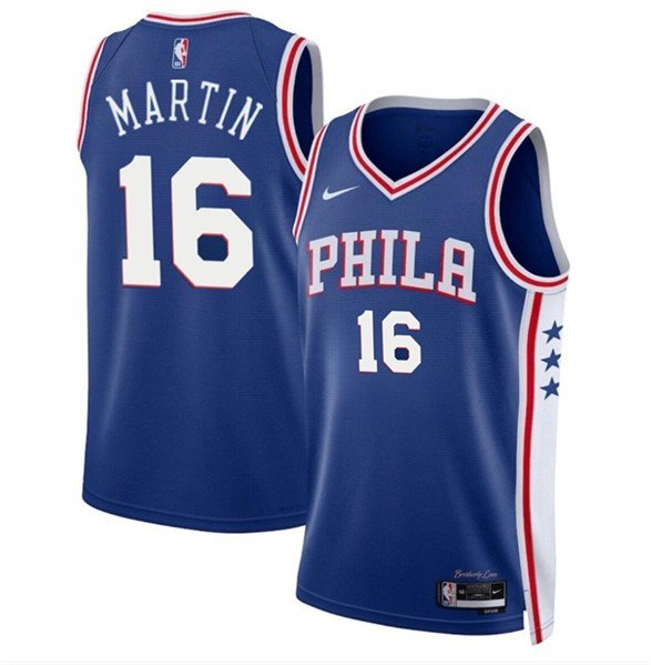 Men's Philadelphia 76ers Caleb Martin Royal Icon Edition Stitched Jersey