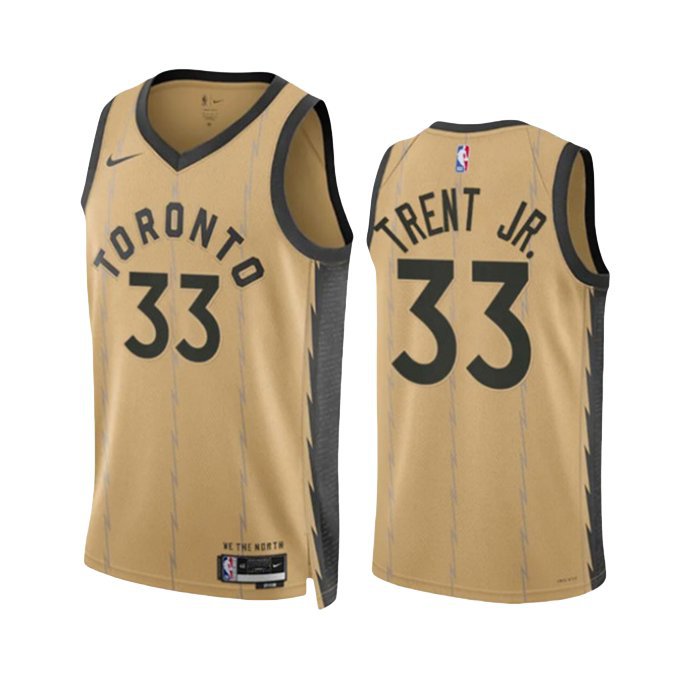 Men's Toronto Raptors Gary Trent Jr. Gold 2023-24 City Edition Basketball Jersey