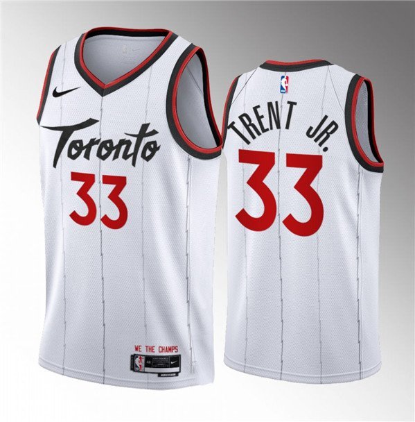 Men's Toronto Raptors Gary Trent Jr. White 2023-24 Association Edition Jersey