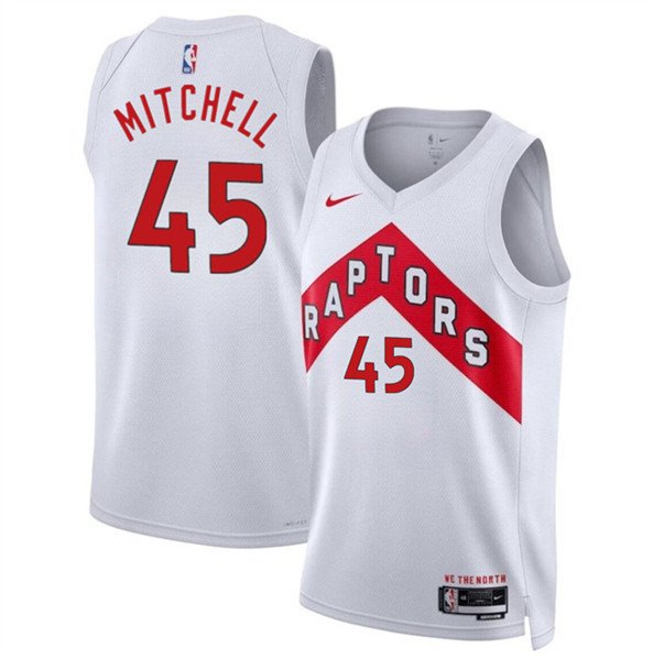 Men's Toronto Raptors Davion Mitchell White Association Edition Jersey