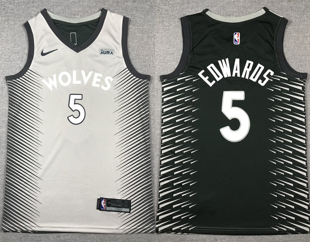 Men's Timberwolves Anthony Edwards 2024 City Basketball Jersey Grey Black