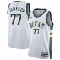 Men's Milwaukee Bucks AJ Johnson White 2024 Draft Association Edition Jersey