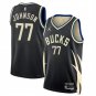 Men's Milwaukee Bucks AJ Johnson Black 2024 Draft Statement Edition Jersey