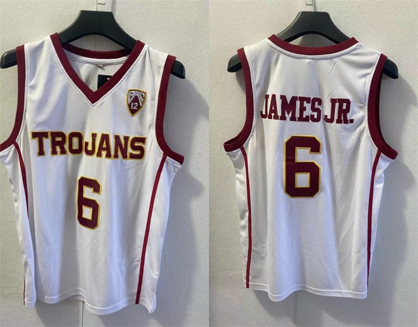 Men's USC Trojans Bronny James Jr. College Basketball Jersey White