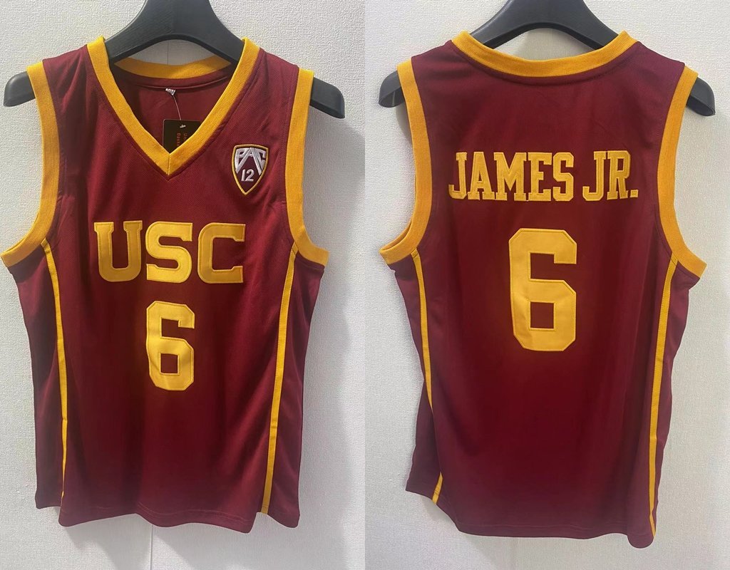 Men's USC Trojans Bronny James Jr. College Basketball Jersey Red