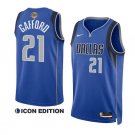 Men's Dallas Mavericks Daniel Gafford Blue 2024 Finals Icon Edition Basketball Jersey