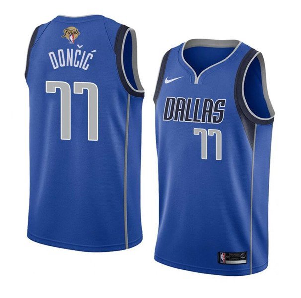 Men's Dallas Mavericks Luka Doncic Blue 2024 Finals Icon Edition Basketball Jersey