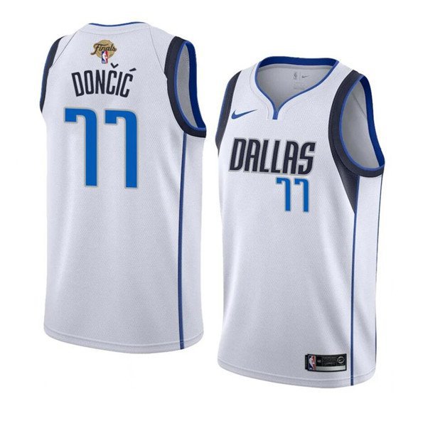 Men's Dallas Mavericks Luka Doncic White 2024 Finals Association Edition Jersey