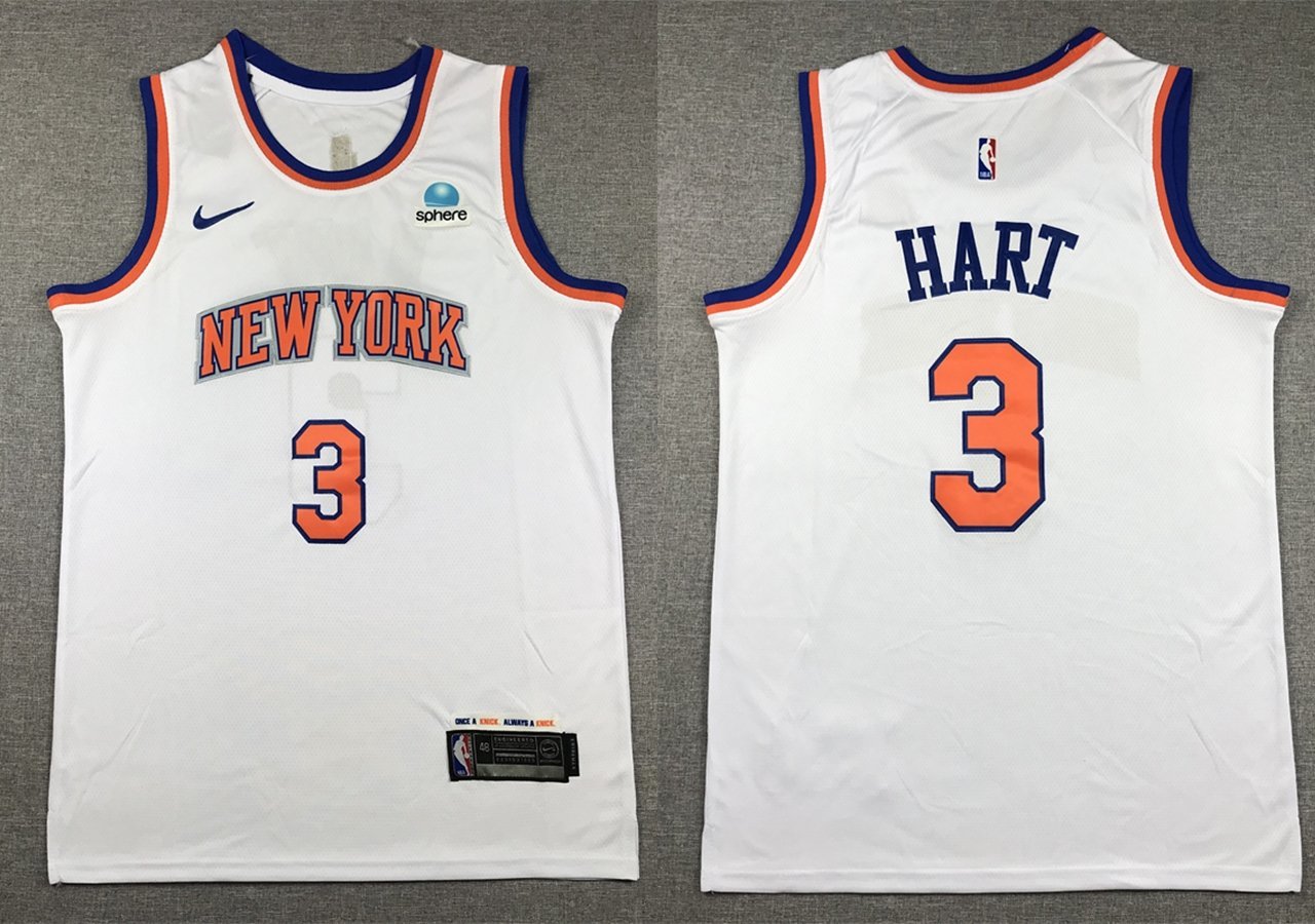 Men's New Yok Knicks Josh Hart White Association Edition Basketball Jersey