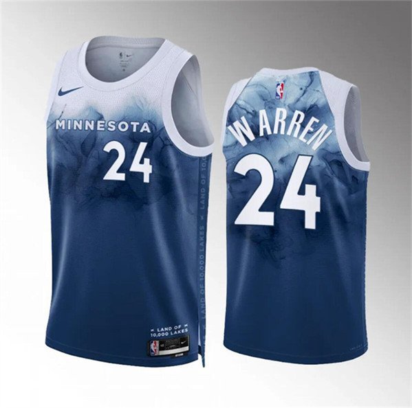 Men's Timberwolves Tj Warren Blue City Edition Stitched Jersey