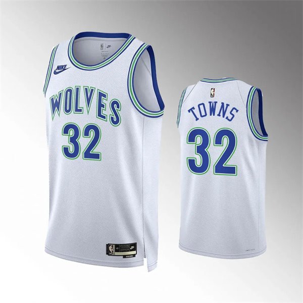 Mens Minnesota Timberwolves Karl-Anthony Towns 2023-24 Classic Edition Jersey White